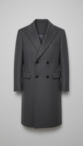 Dune Cart #6673 Men’s Charcoal Grey Double-Breasted Overcoat – Classic Wool-Style Long Coat