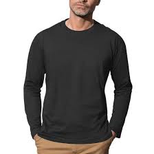 Dune Cart #6669 Men’s Black Full Sleeve Cotton T-Shirt – Classic Casual Fit